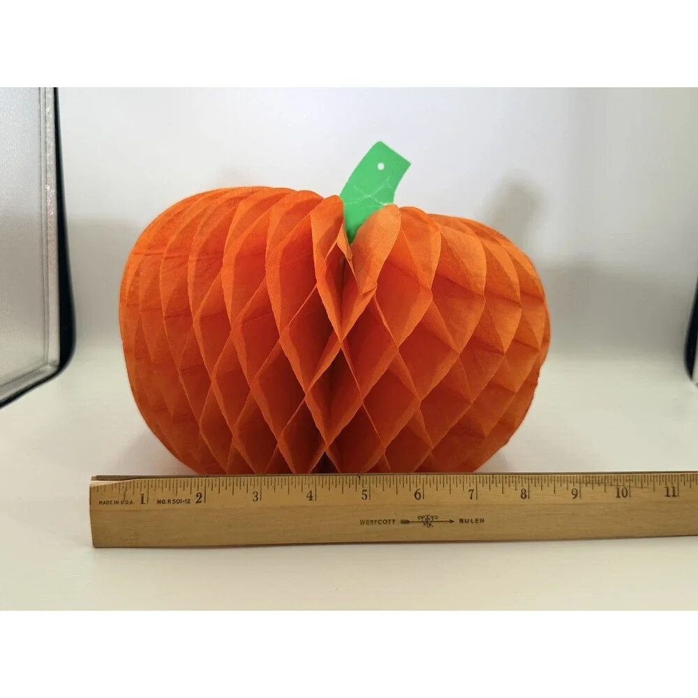 Vintage Beistle Honeycomb Pumpkin 8